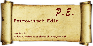 Petrovitsch Edit névjegykártya